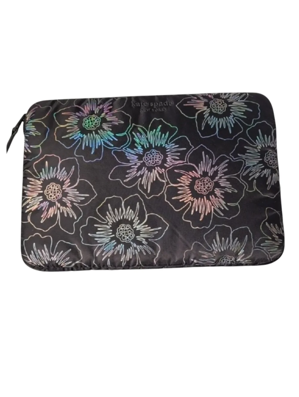 Kate Spade New York Puffer Laptop Sleeve 16 Inch - Hollyhock Iridescent Black